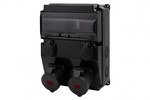 CAJA 12M SCENIC switchgear - straight sockets 16A 5p, 32A 5p, 2x230V, 12 modules, black